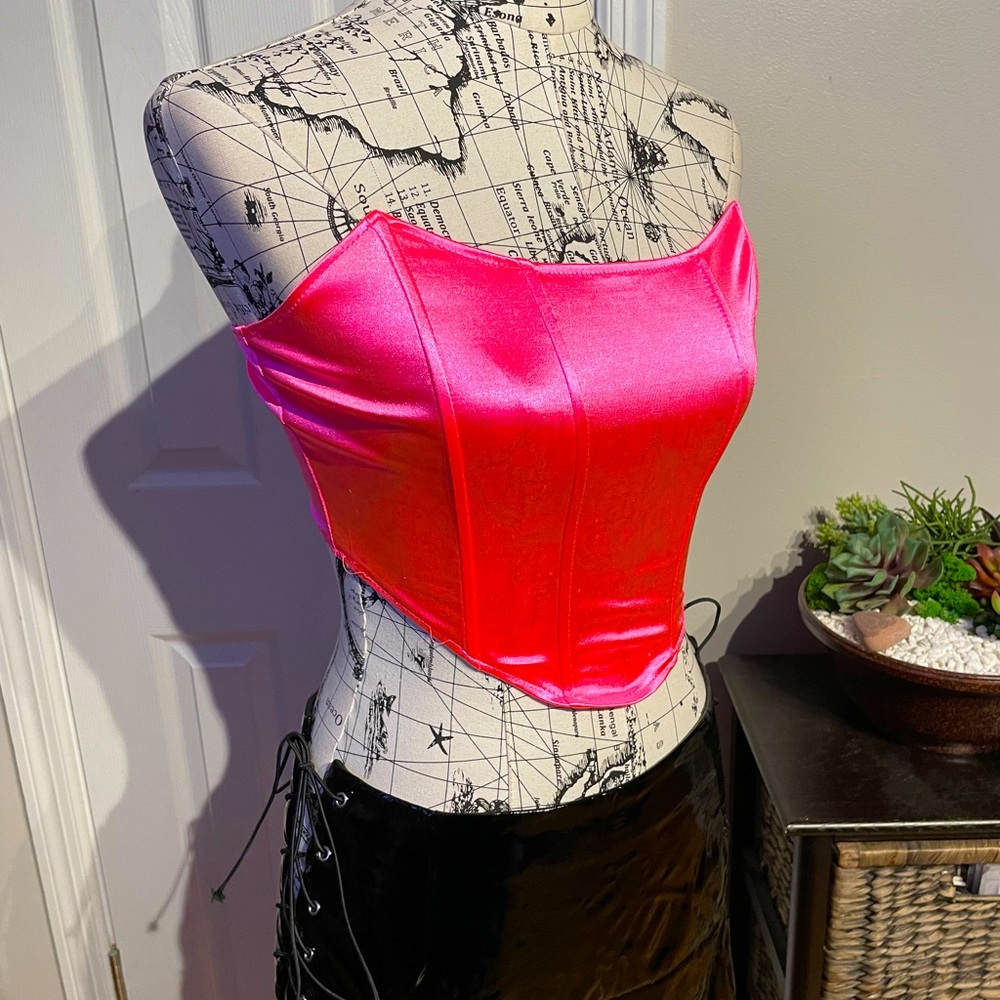 Vintage y2k Colorful Bright Neon Coastal Coquete Barbie Bandeau bralette bustier